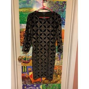 NWT Topshop velvet gold glitter bodycon dress